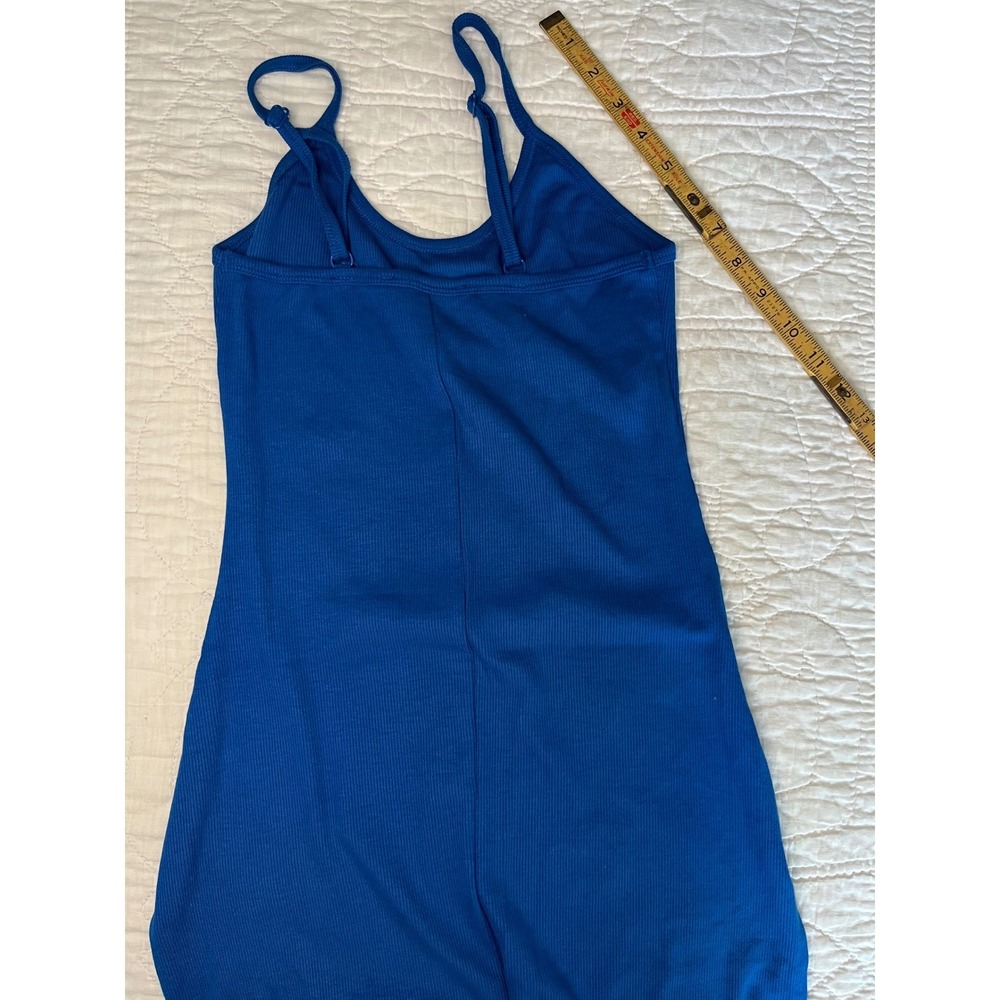 Zenana Womens Blue Ribbed Maxi Dress L Adjustable Straps Bodycon stretchy, NWOT
